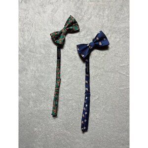 Christmas Holiday Bow Tie Set Snowman & Candy Cane Prints